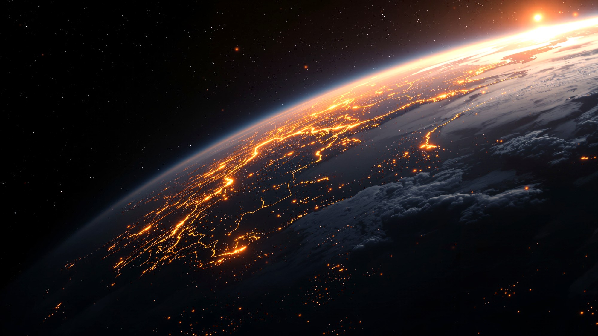 Earth glowing